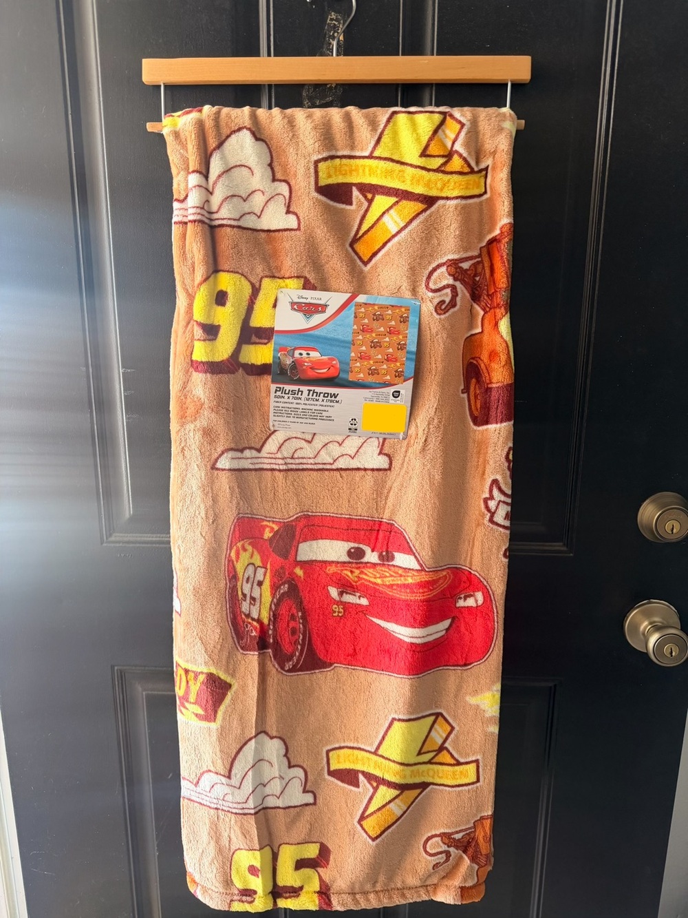 Cars Lightning McQueen Plush Throw Blanket - Red & Tan